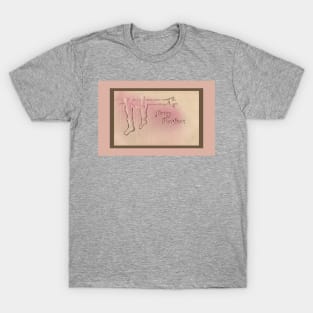 Pretty Peppermint Pink Vintage Christmas Postcard T-Shirt